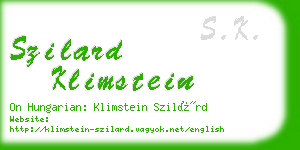 szilard klimstein business card